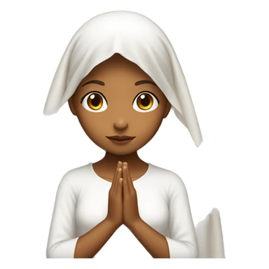 Caramel skin Girl praying for with white veil  sticker