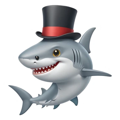 smiling shark with a monocle and top hat sticker