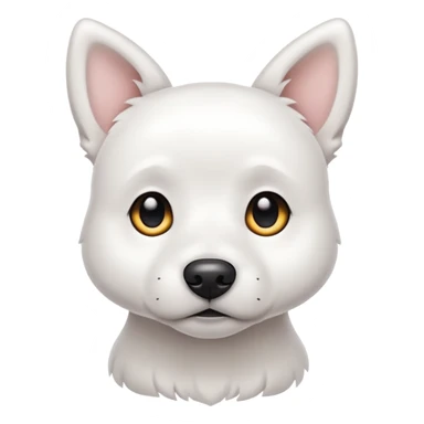 White dog with tender black sticker