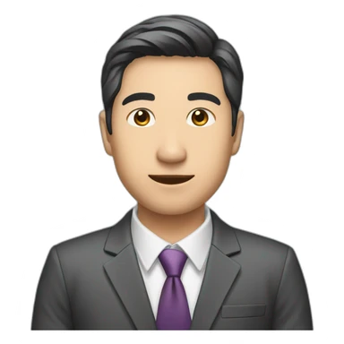 Male invest manager, asian, Half-length portrait sticker