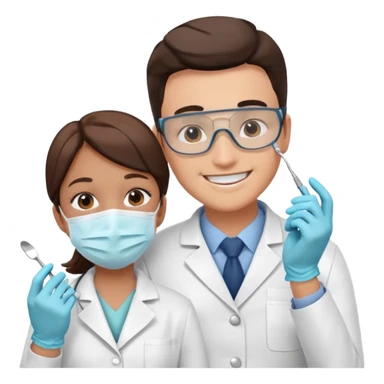 Dentist with patient sticker