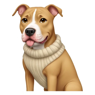 tan pitbull mix with sweater sticker