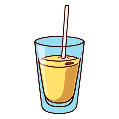 Glass of milk with Nesquik chocolate powder being mixed in sticker