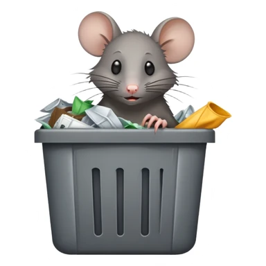 A rat in the trash sticker