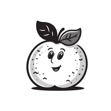 an orange fruit, hand drawn doodle style sticker