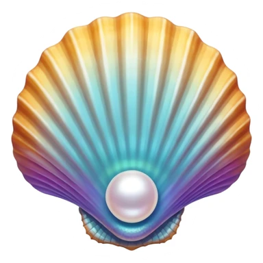 Seashell with pearl sticker