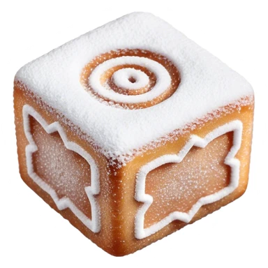 Turkish Delight Cinematic Realistic Turkish Delight Dessert Emoji, depicted as a single, delicate piece of Turkish delight dusted with powdered sugar, rendered with intricate textures and soft, inviting lighting. sticker