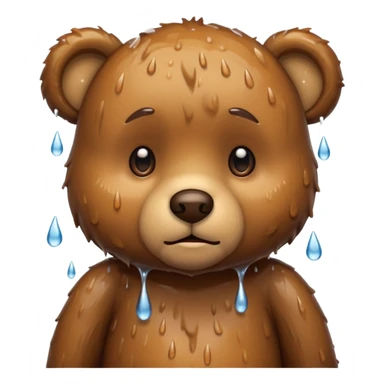 Sad teddy bear in the rain sticker