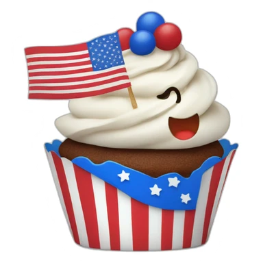 Happy 4th of July cupcake sticker