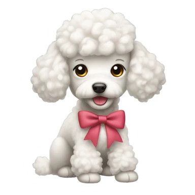 White poodle with a bow sticker