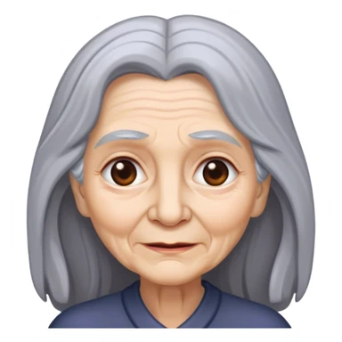 Old woman with very long gray hair sticker