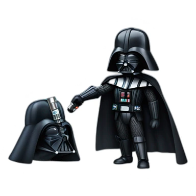 Darth vader with bleu lightsaber sticker