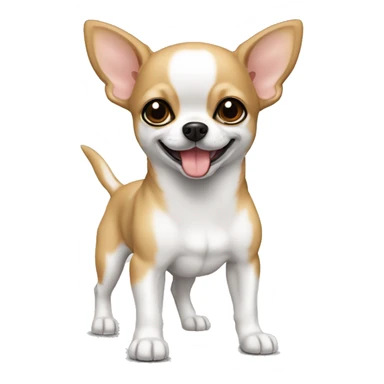 Perrito chihuahua color blanco con lengüita de fuera sticker