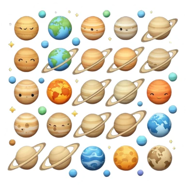 12 planets emojis I need a line for each planet mercury sticker