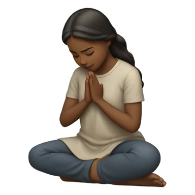 girl praying on knees sticker
