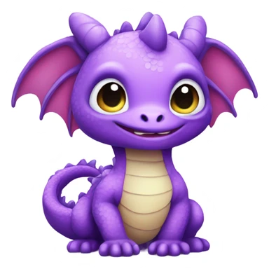 kawaii purple baby dragon  sticker