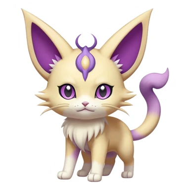 Meowth-Espeon-Skitty-Pokémon-Fakémon-hybrid-creature (full body) sticker