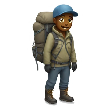 Hiker in the snow mountain sticker