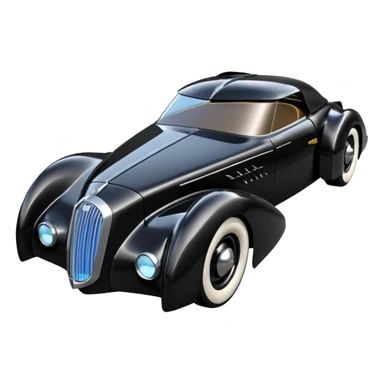  the animated series aerodynamic futuristic Batmobile loosely based on 1936 cord 812 (flat long straight faceted mechanical body) stealthy understated street rod  sticker