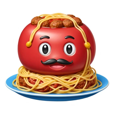 Jeff Koons style spam meatball spaghetti art sculpture  sticker