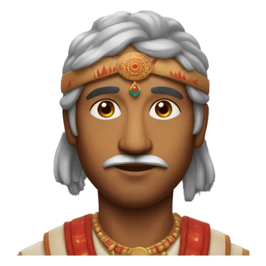 Indian man with red traditional dot on the forehead  sticker