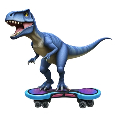 T rex on a hoverboard sticker
