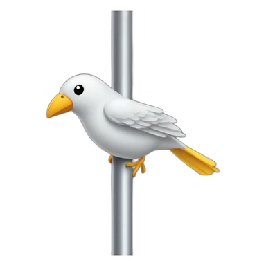 A bird flies into a pole sticker