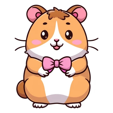 Shy hamster girl sticker