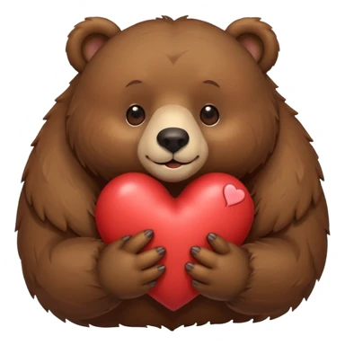 bear hugging a heart sticker