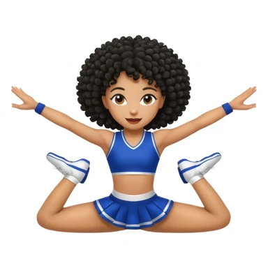 Curly head black Cheerleader doing the splits sticker