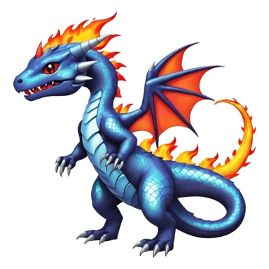 Cute Shiny white iridescent Guilmon-Salandit-Fakémon-hybrid-creature (full body)  sticker