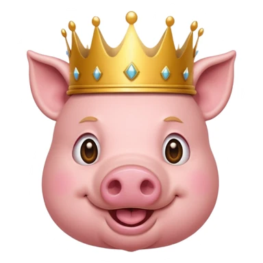 A pig wears crown  sticker