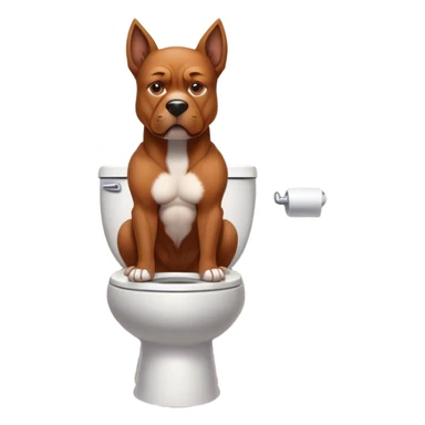 A super strong dog pooping on the toilet sticker