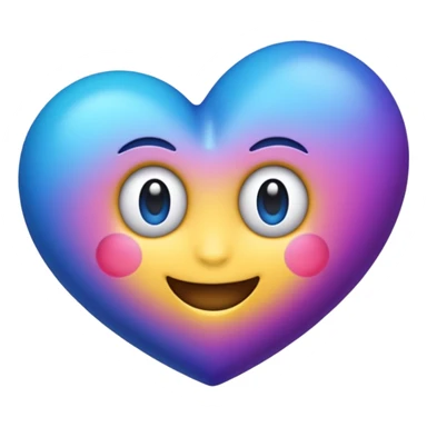 Crie um emoji de coração degrade nas cores roxo e azul sticker