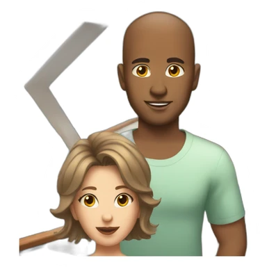 brown guy with shaved hair on a yacht with girls sticker