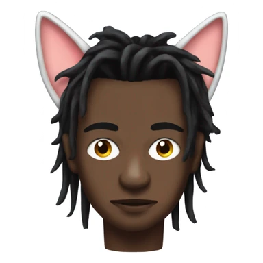 Playboi Carti vampire with cat ears and a tail on all fours sticker