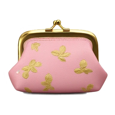 Gold and pink vintage coin purse  sticker