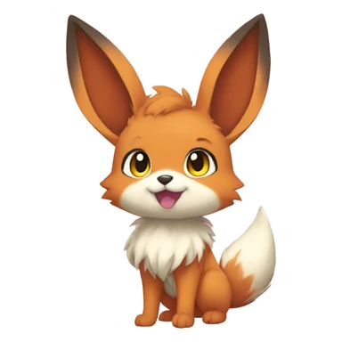 Anthro Sona Fakemon Bunny-Eevee-Fox Full Body sticker