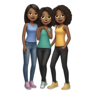 3 girl best friends sticker