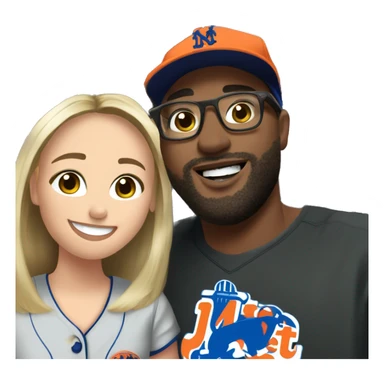 Josh and Samantha at the Mets game sticker