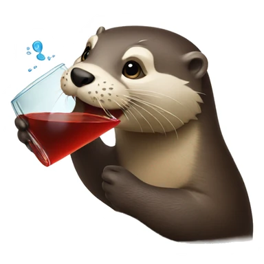 Otter drinking a last word sticker