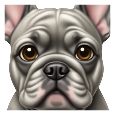 realistic close-up of graying brindle French bulldog  sticker