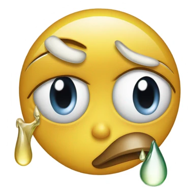 Crying emoji with peace sign and duck lips sticker