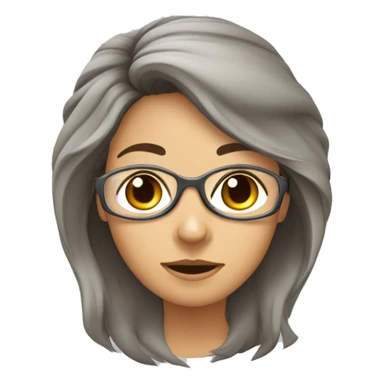 garota de cabelos castanhos com óculos de grau estilo aviador sticker