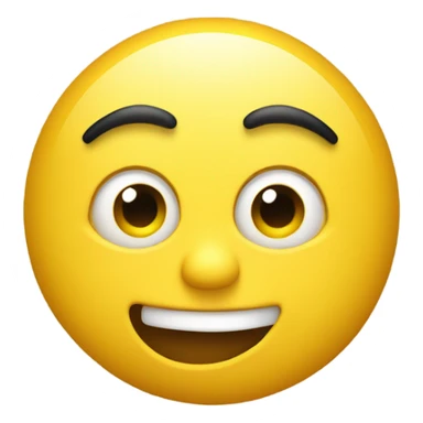 Regular yellow emoji looking from a side view one eye on the far left with a straight faced mouth looking at us sticker