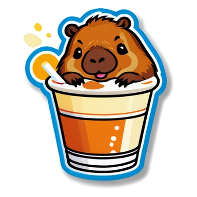 capybara drinking milkshake sticker