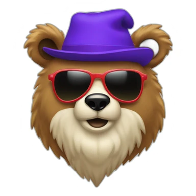 bear sunglass santa mic sticker