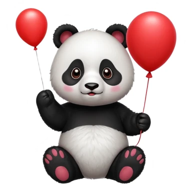 panda with balloon sticker