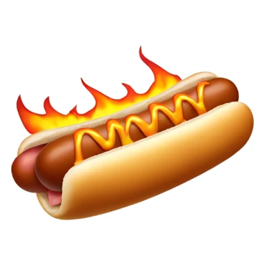 Hot dog with flame pants laughing sticker