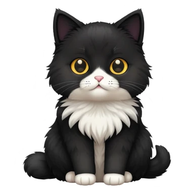 cute cat sitting, black fur sticker